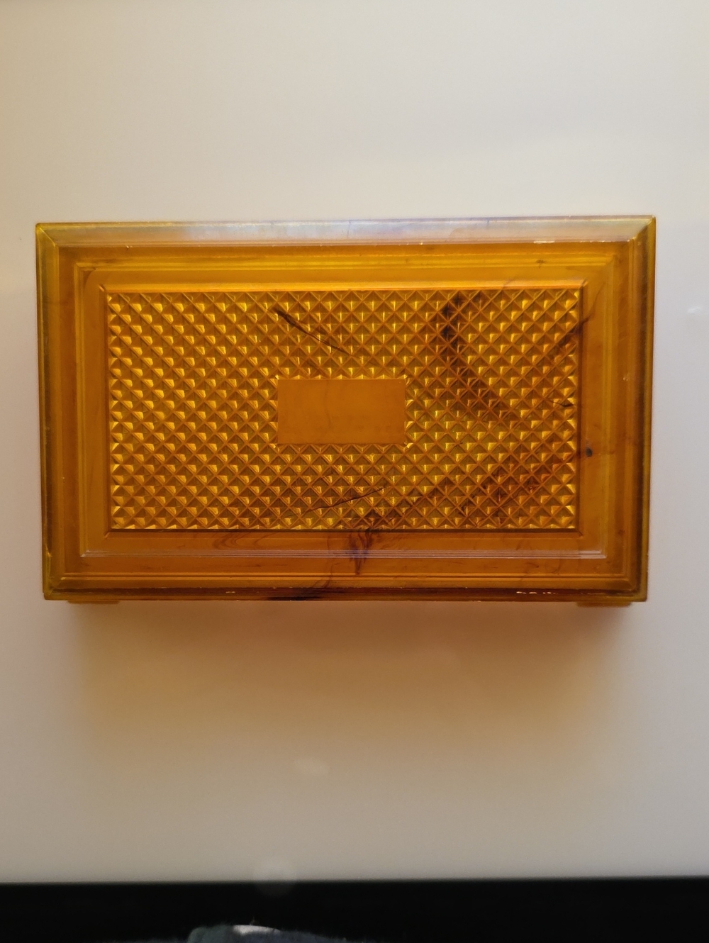 Amber Plastic Art Deco Style Decorative Trinket Box